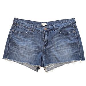 J.Crew Women’s Denim Cutoff Shorts Size 10 | 100% Cotton | Raw Hem Vintage Wash